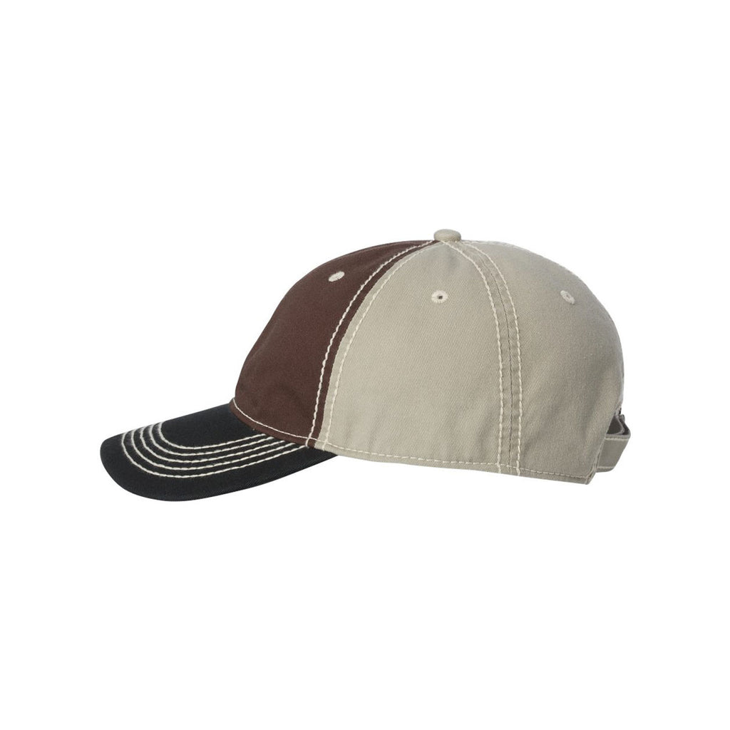 Outdoor Cap Brown/Khaki/Black Washed Chino Cap with Contrast Stitching