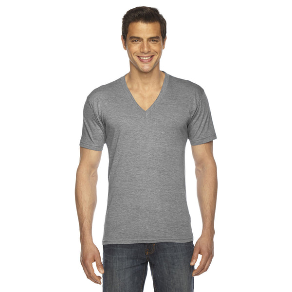 American Apparel Unisex Athletic Grey Short-Sleeve V-Neck