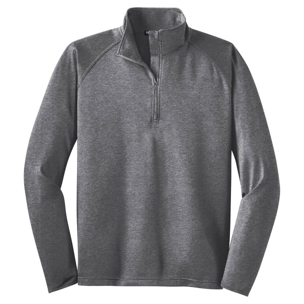 Sport-Tek Men's Charcoal Grey Heather Tall Sport-Wick Stretch 1/2-Zip