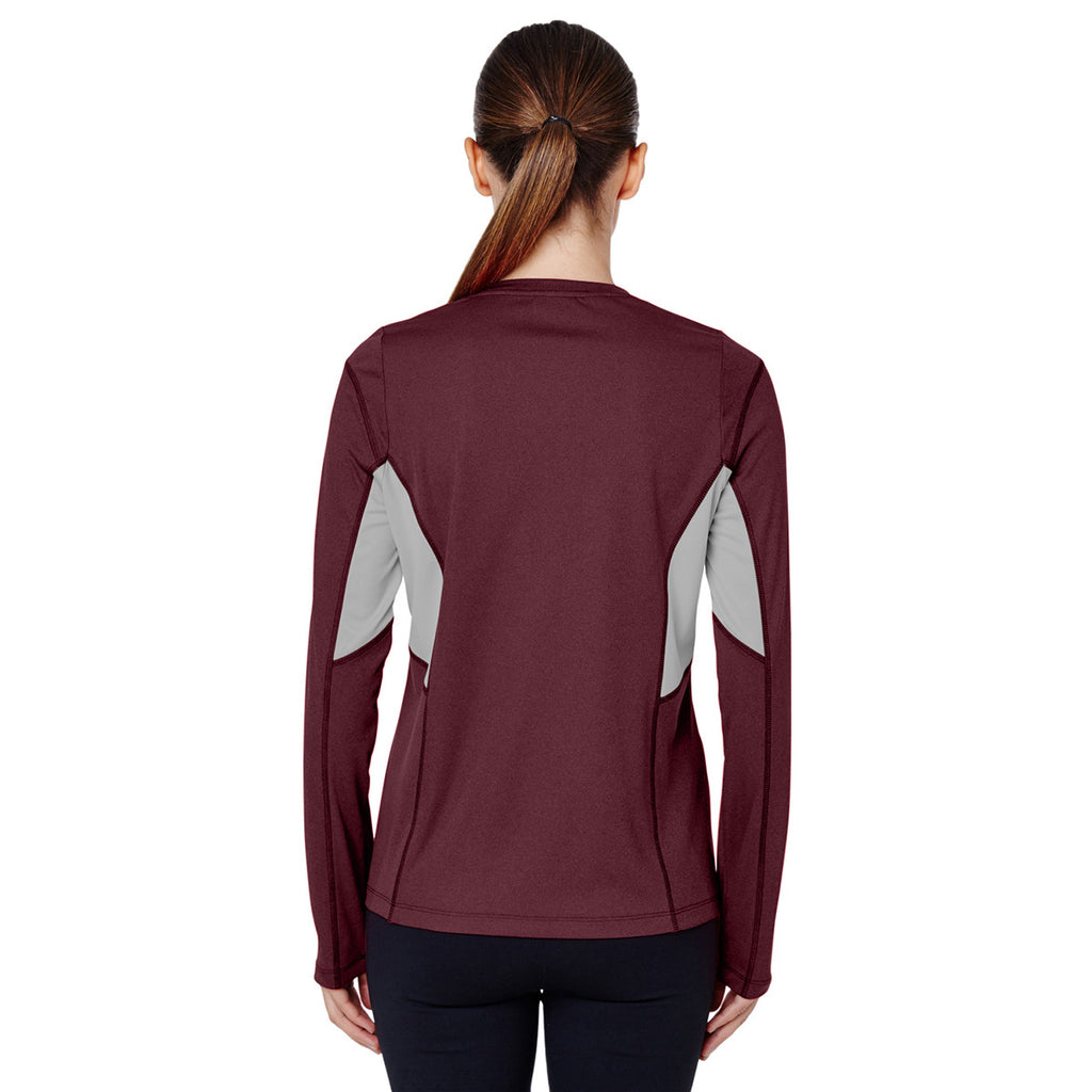 Team 365 Women's Sport Maroon Heather Excel Performance Warm-up