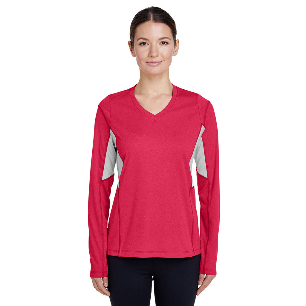 Team 365 Women's Sport Red Heather Excel Performance Warm-up