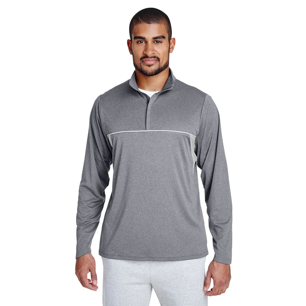 Team 365 Men's Athletic Heather Excel Melange Interlock Performance Qu