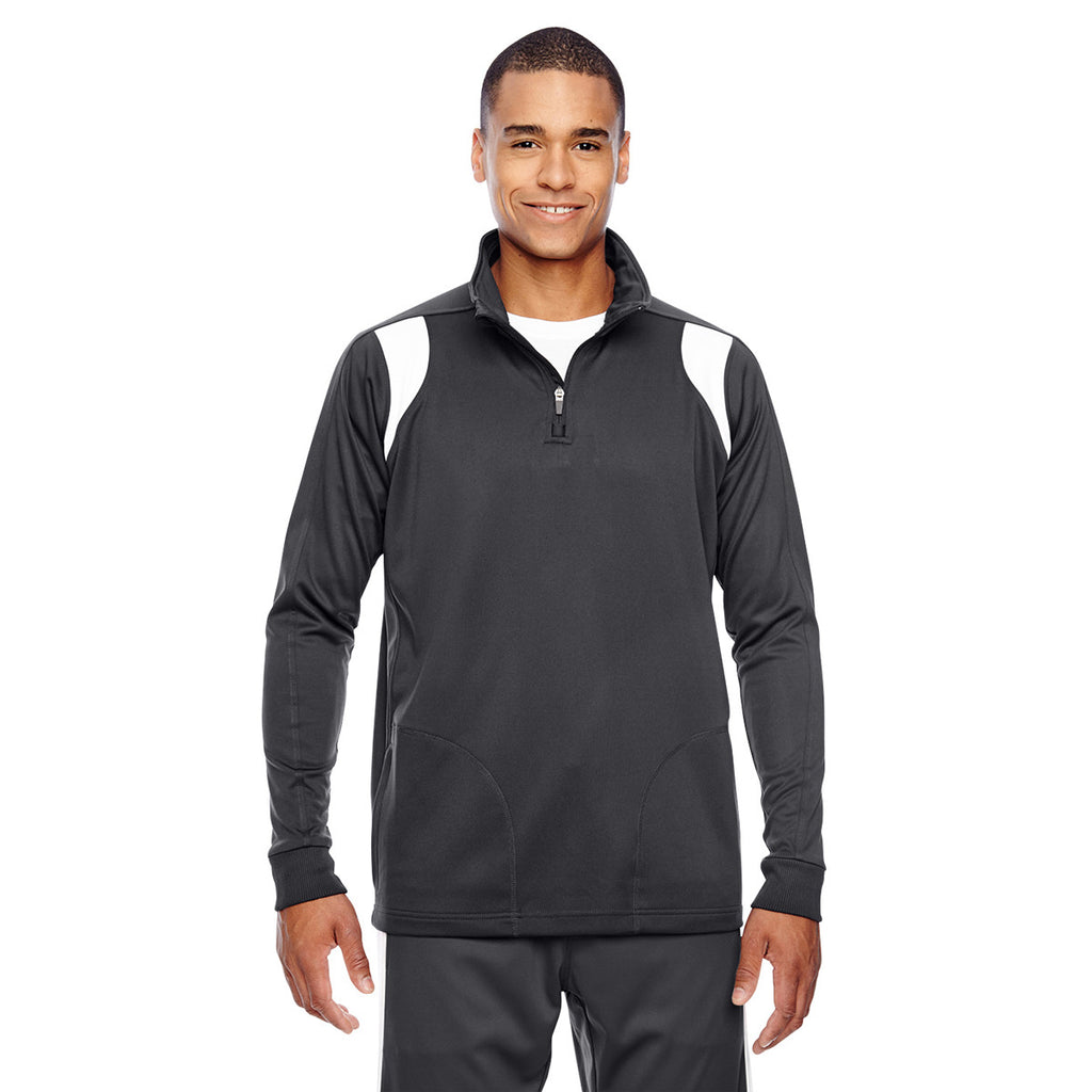 Team 365 Men's Sport Graphite/White Elite Performance Quarter-Zip