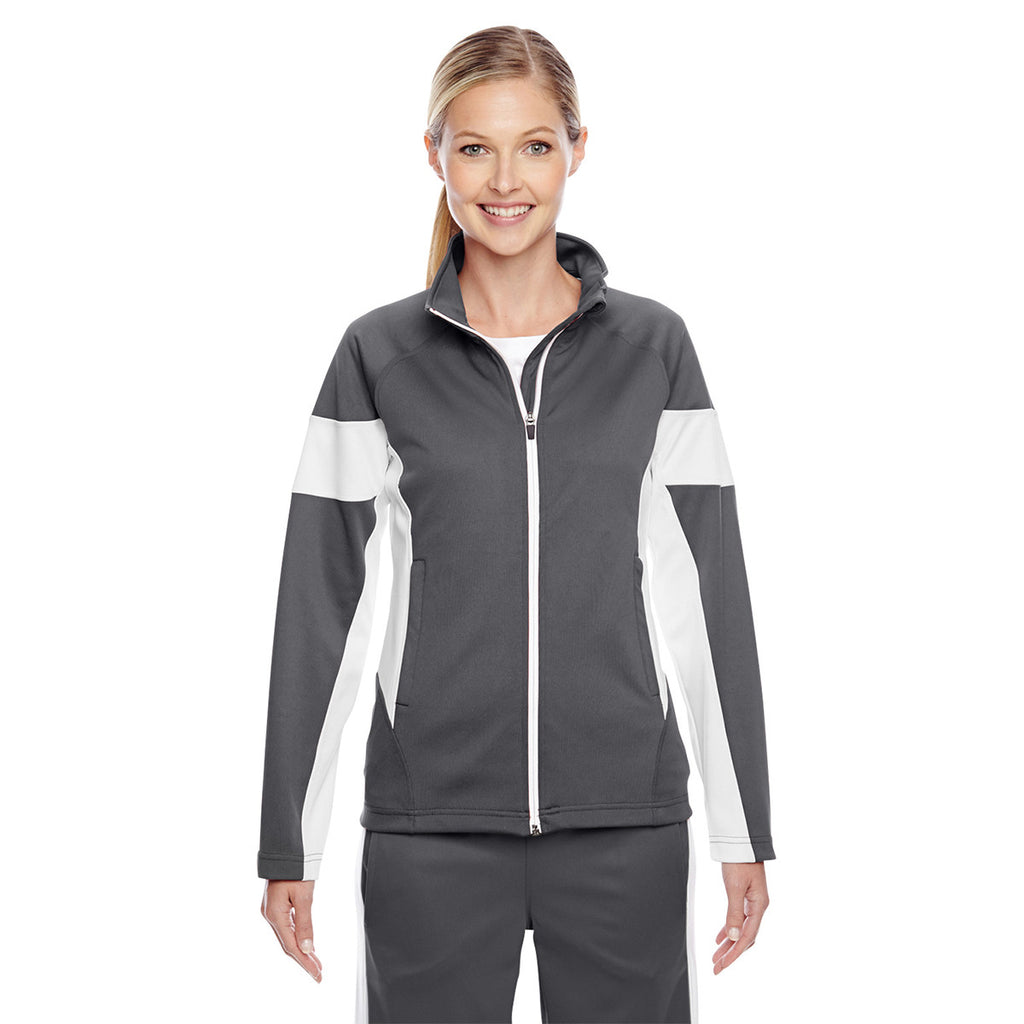 Team 365 Women's Sport Graphite/White Elite Performance Full-Zip