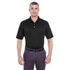 UltraClub Men's Black Platinum Performance Pique Polo with TempControl Technology