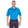 UltraClub Men's Ocean Blue Platinum Performance Pique Polo with TempControl Technology