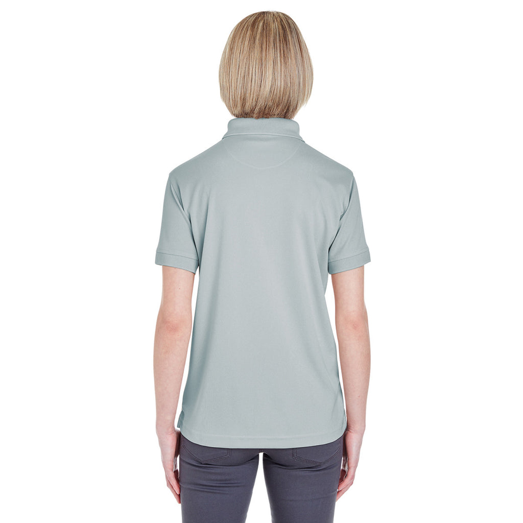 UltraClub Women's Grey Platinum Performance Pique Polo with TempControl Technology