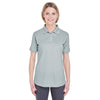 UltraClub Women's Grey Platinum Performance Pique Polo with TempControl Technology