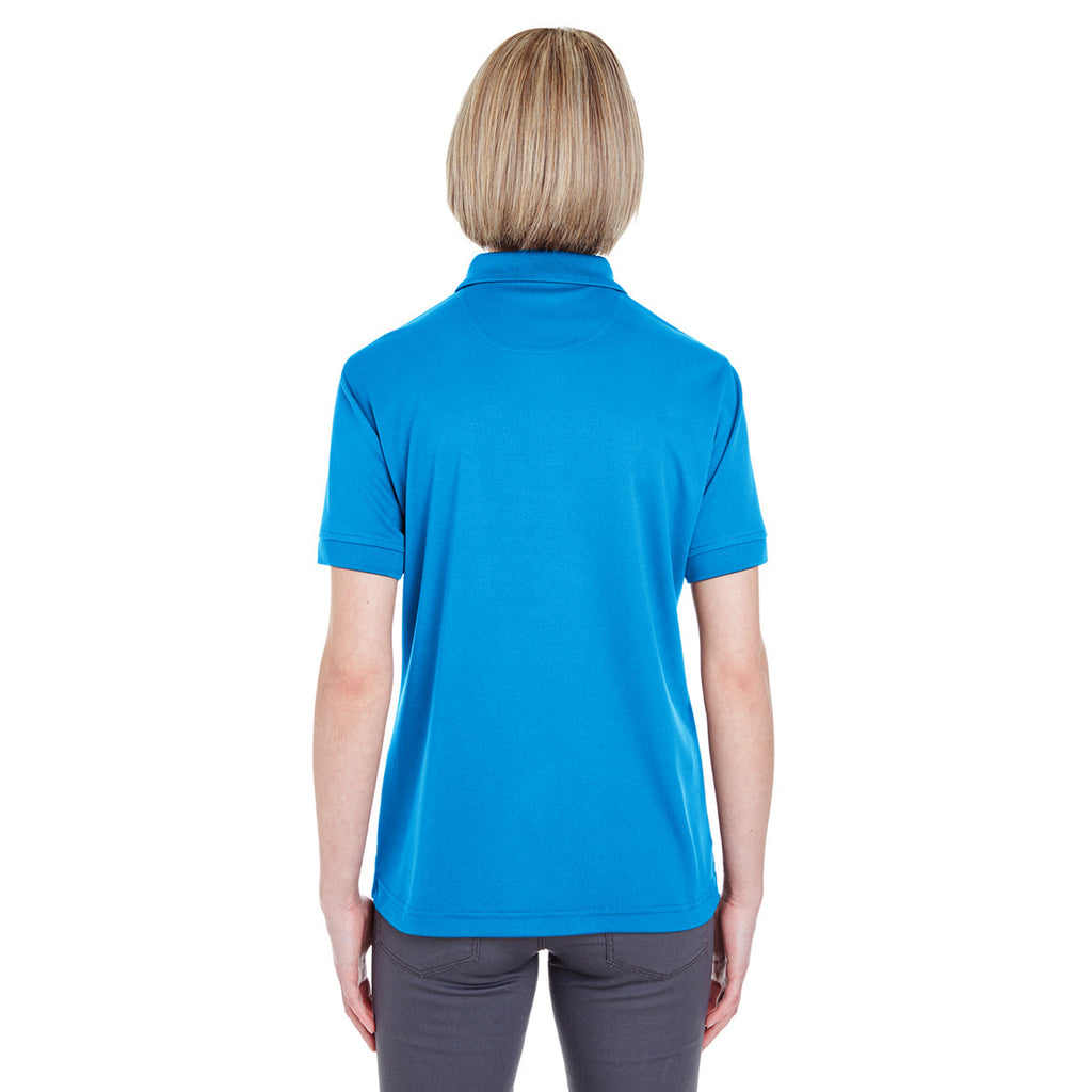 UltraClub Women's Ocean Blue Platinum Performance Pique Polo with TempControl Technology