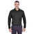 UltraClub Men's Black Egyptian Interlock Long-Sleeve Polo