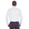 UltraClub Men's White Egyptian Interlock Long-Sleeve Polo