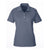 UltraClub Women's Navy Heather Heathered Pique Polo