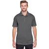 UltraClub Men's Charcoal/Black Cavalry Twill Performance Polo