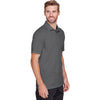 UltraClub Men's Charcoal/Black Cavalry Twill Performance Polo