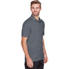 UltraClub Men's Charcoal/Navy Cavalry Twill Performance Polo