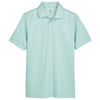 UltraClub Men's White/Jade Cavalry Twill Performance Polo