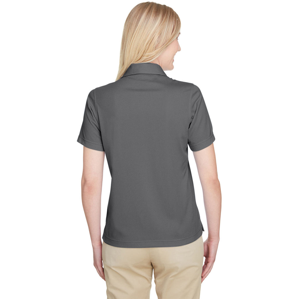 UltraClub Women's Charcoal/Black Cavalry Twill Performance Polo