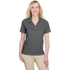 UltraClub Women's Charcoal/Black Cavalry Twill Performance Polo