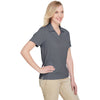 UltraClub Women's Charcoal/Navy Cavalry Twill Performance Polo