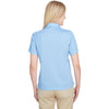 UltraClub Women's White/Columbia Blue Cavalry Twill Performance Polo