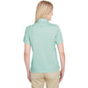 UltraClub Women's White/Jade Cavalry Twill Performance Polo