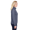 UltraClub Women's Navy Heather Navigation Heather Performance Full-Zip