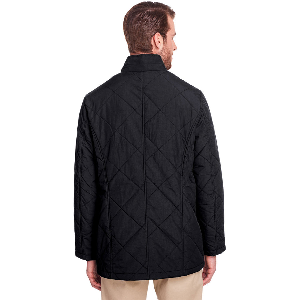 UltraClub Men's Black Dawson Quilted Hacking Jacket