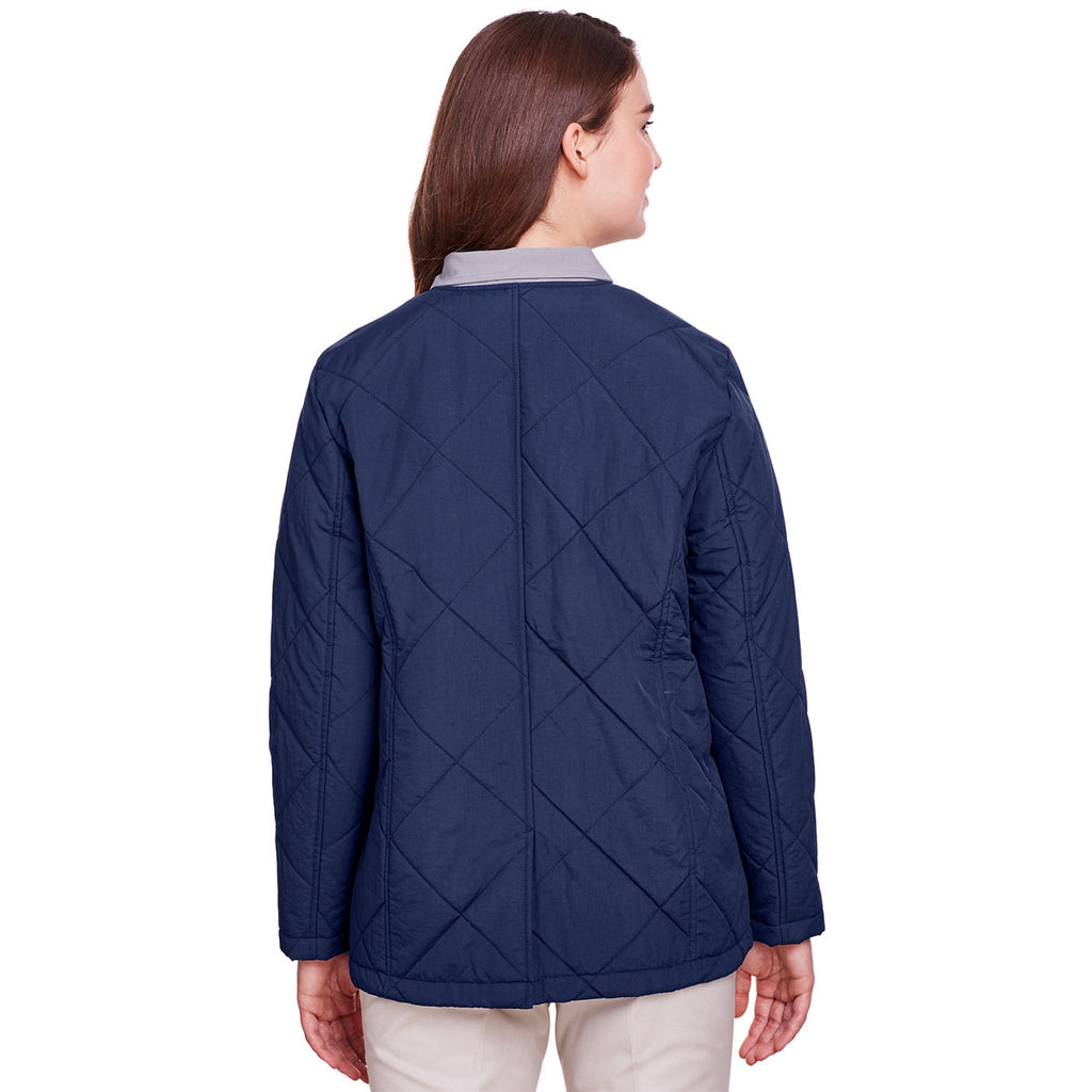 UltraClub Women's Navy Dawson Quilted Hacking Jacket