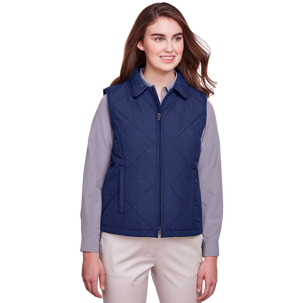 UltraClub Women's Navy Dawson Quilted Hacking Vest