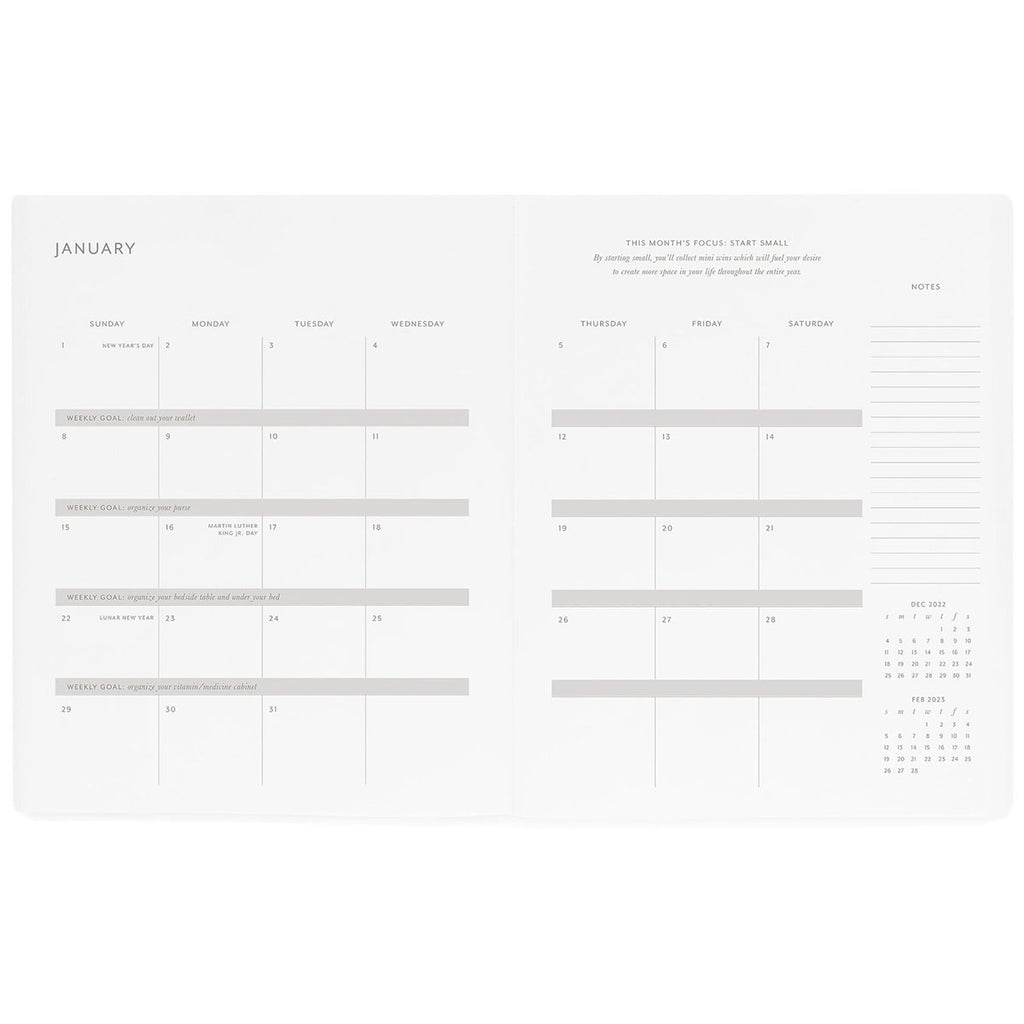 Sugar Paper White Breathing Room Organization X Sugar Paper White Gingham Monthly Planner