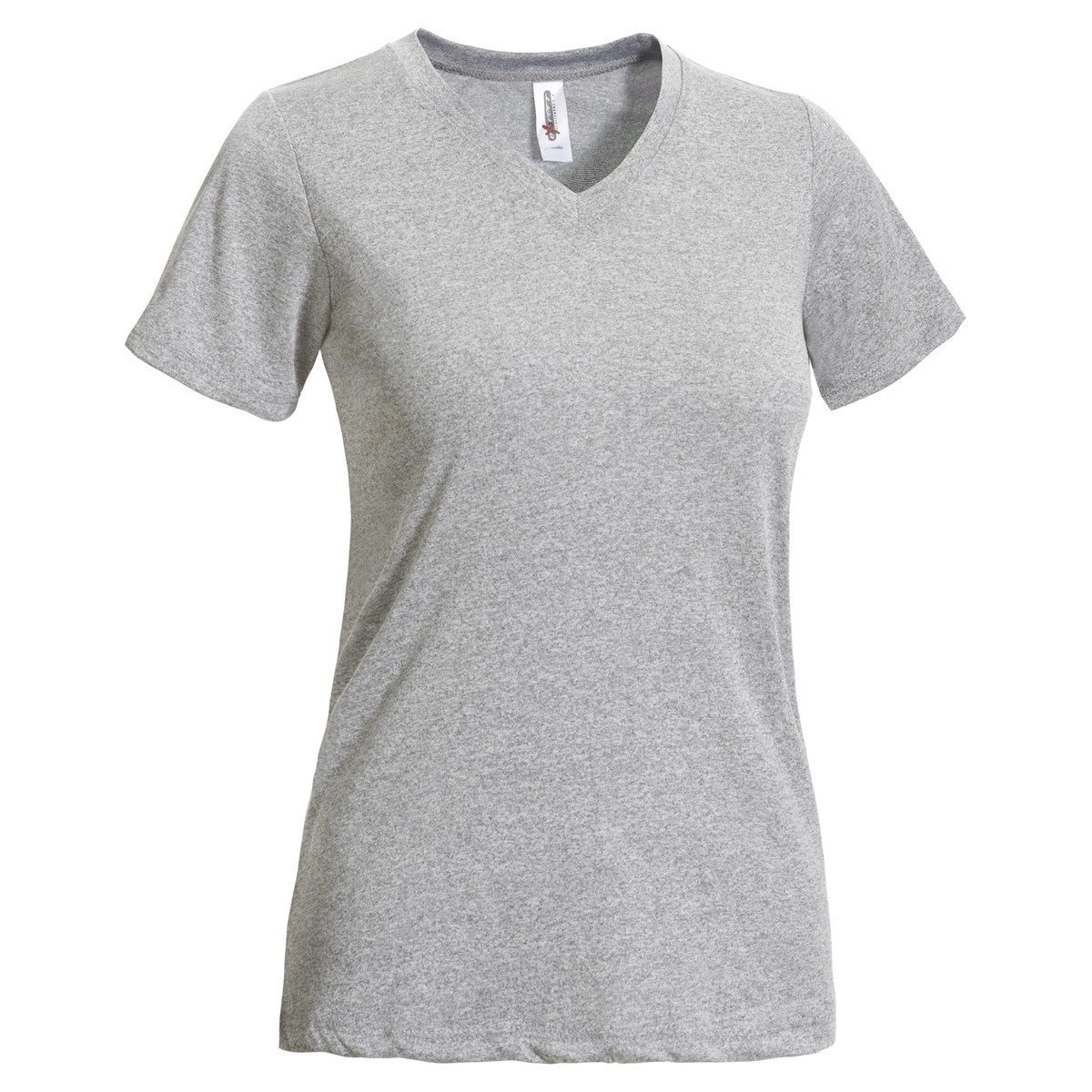 Heather Grey Floral Thermal Short Sleeve Satin Trim T-Shirt