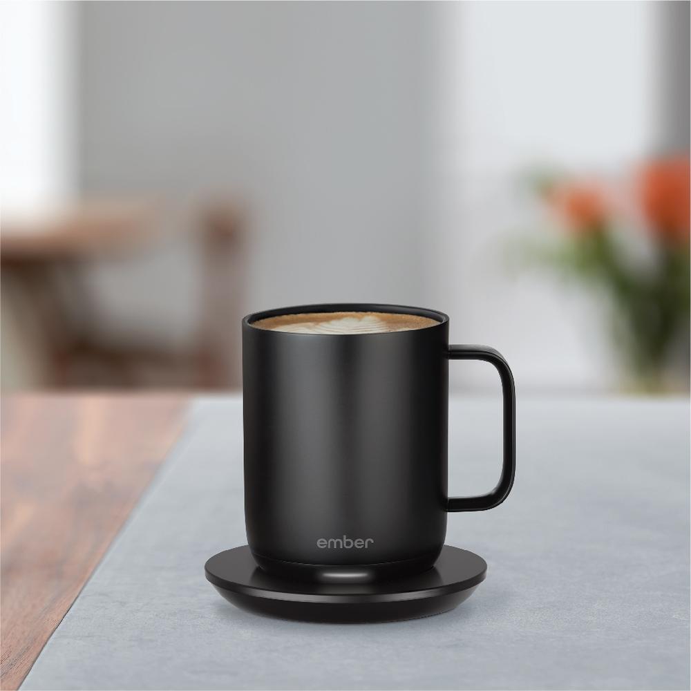 Ember - 10 oz. Temperature Controlled Ceramic Coffee Mug - Black 