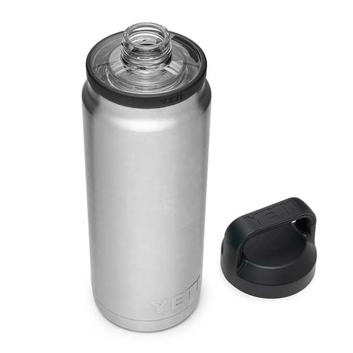 REAL YETI 26 Oz. Laser Engraved Black Stainless Steel Yeti With Chug Cap  Rambler Bottle Personalized Vacuum Insulated YETI 